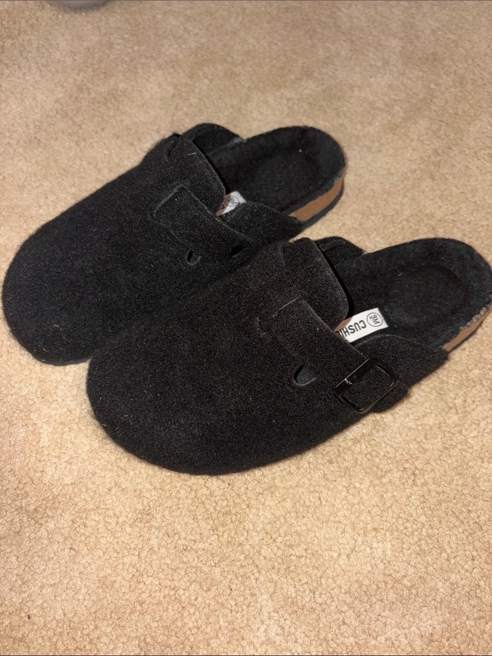 Cushionaire Soft Black Slip-On Clog with Adjustable Buckle